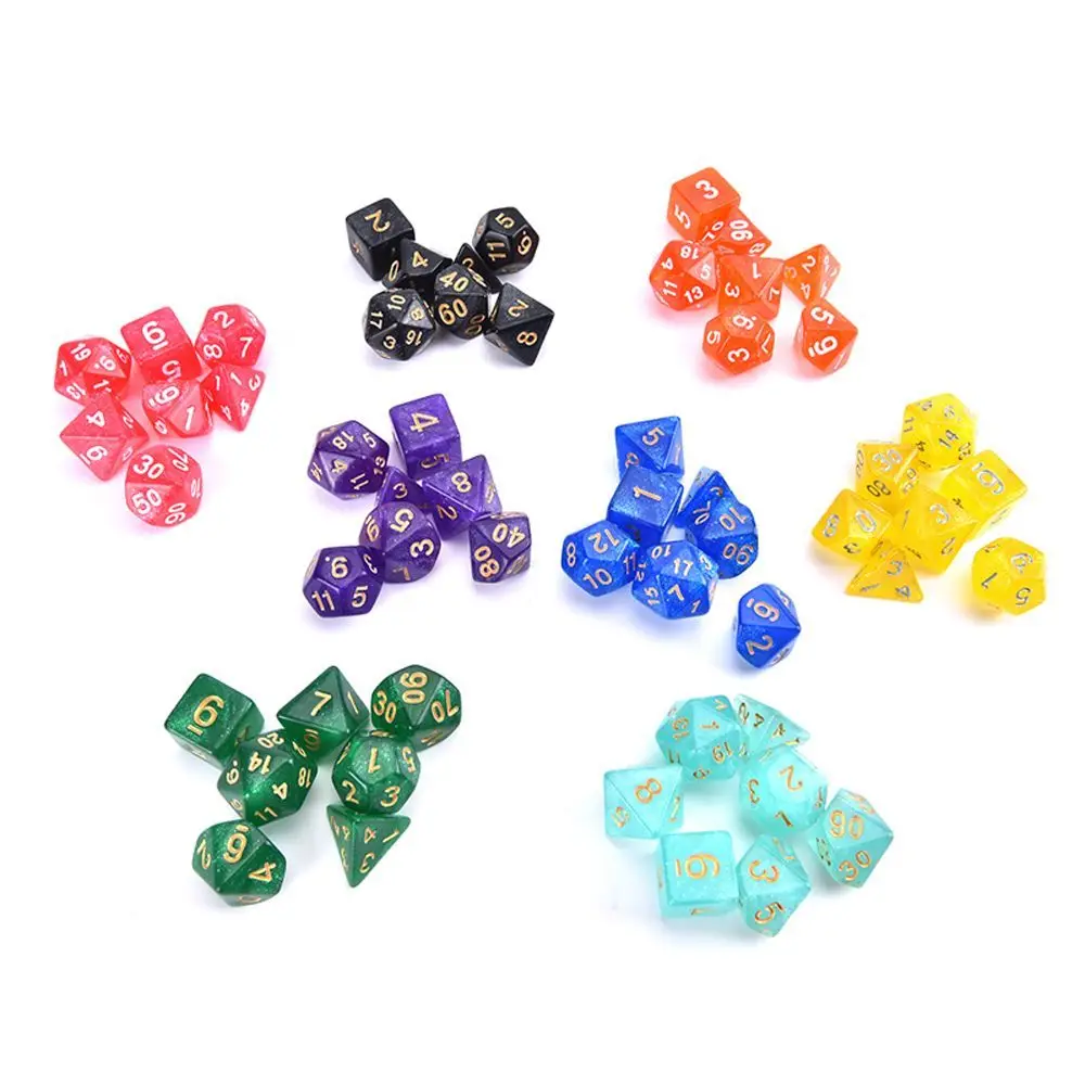 Game Board Games Glitter Desktop Entertainment Game Toys Playing Games Galaxy Dice Star Shine Dice Set Polyhedral Dice Set Dice