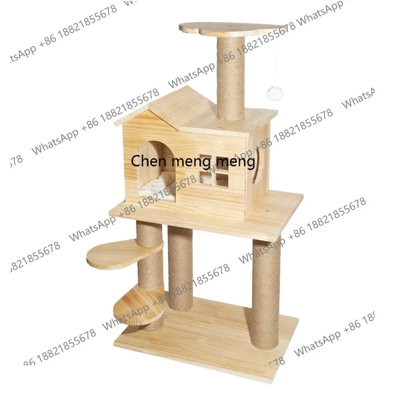 

Cat climbing frame d solid wood small cat nest cat tree integrated space capsule villa summer multi-function
