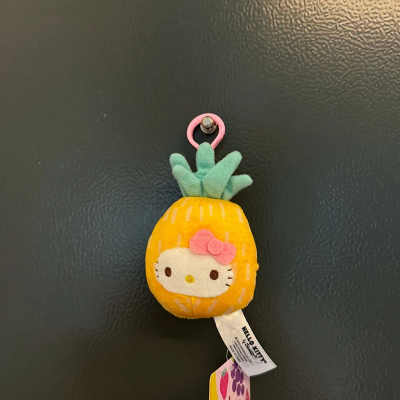 Sanrios Hellokittys Plush Toys Keychain Finger Puppets Blue Ribbons Playful Stuffed Animals Doll Keyring Pendant Toys Girl Gift