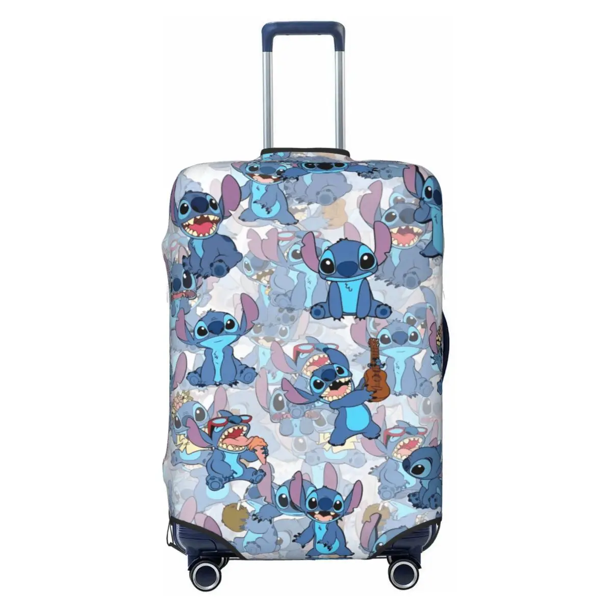 

Kawaii Lilo And Stitch Print Suitcase Cover Travel Protection Holiday Elastic Luggage Accesories