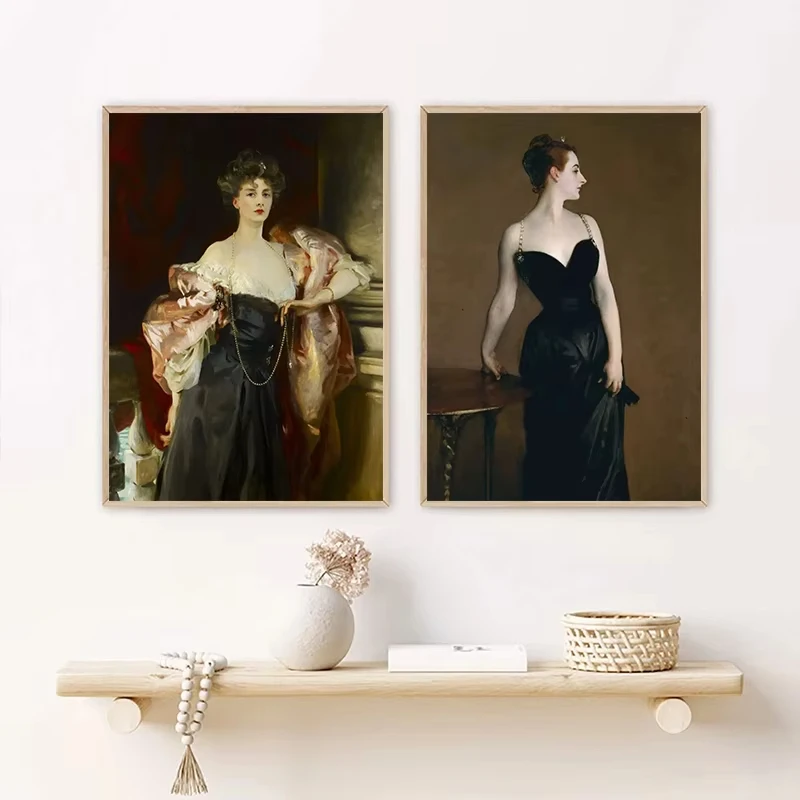 الرجعية سيدة هيلين فنسنت جون المغني سارجنت الجمال امرأة المشارك ارتفع ملصق فني قماش اللوحة طباعة صورة غرفة ديكور المنزل #3