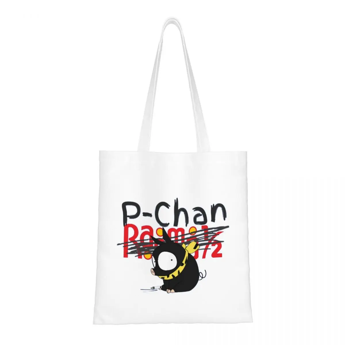 P-Chan Ranma 12 Shopping Bags Canvas The Tote Bag Folding Shopping Bag Women Shoulder Tote Travel Handbag