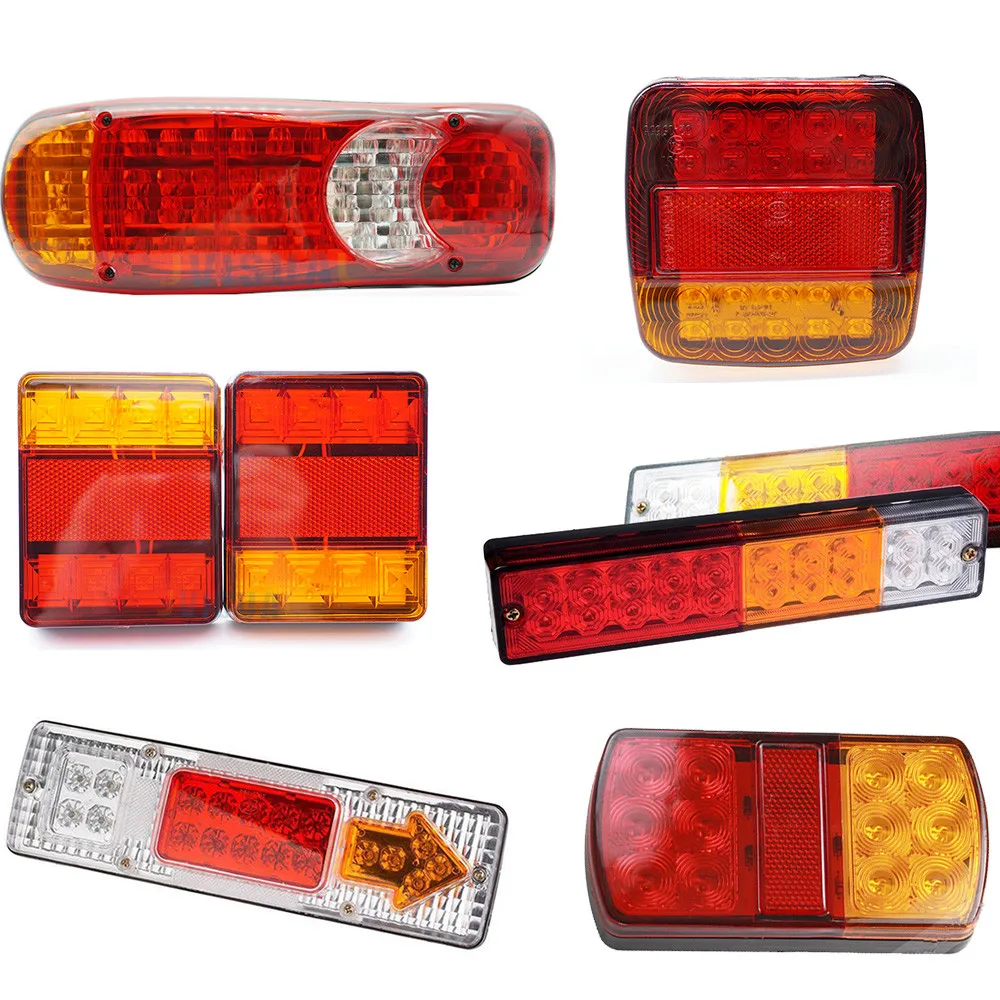 2PC Waterproof 8 LED Car Tail Light Rear Lamps Pair Boat Trailer 12V Rear Parts For Trailer Truck Car Lighting UTE Caravans Cam