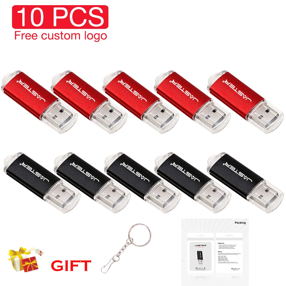 

10/PCS LOT Plastic USB 2.0 Flash Drive 128GB Colorful Memory Stick 64GB Wedding Gift Pen Drive 32G 16G Pendrive Free Custom Logo