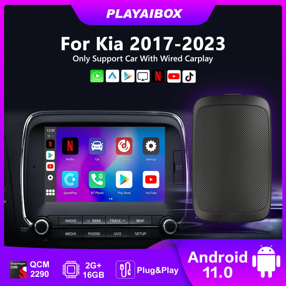 

Play Ai Box Wireless Carplay Android Auto Android 11 For Youtube Netflix For Kia Optima Soul EV Forte Niro Rio K5 EV6 Seltos