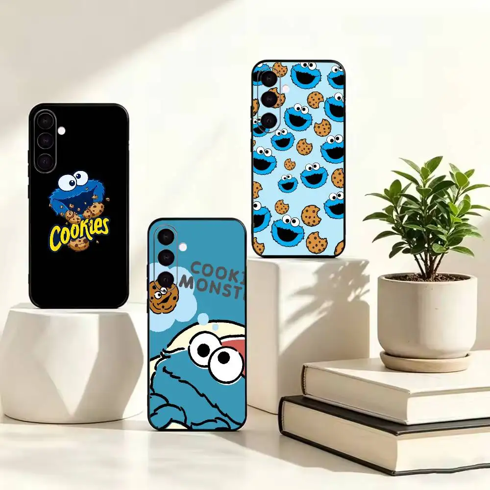 Cartoon Cookie M-Monster  Black Soft Silicone Phone Case For Samsung Galaxy A73 A72 A71 A70 A53 A52 A51