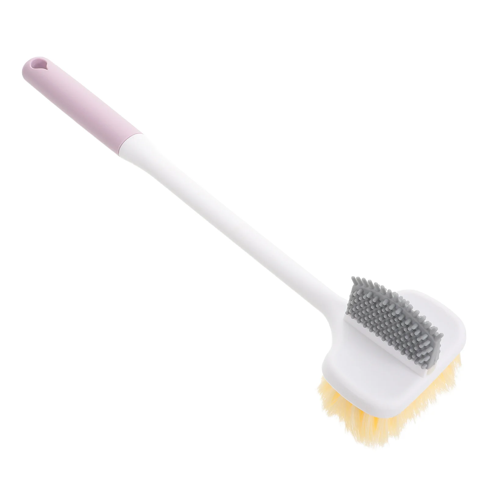 

Long Handle Foot Cleaning Brush Double Sided Soft Bristles Purple Bath Foot Scrub Brush Gentle Exfoliating Feet Washer Shower