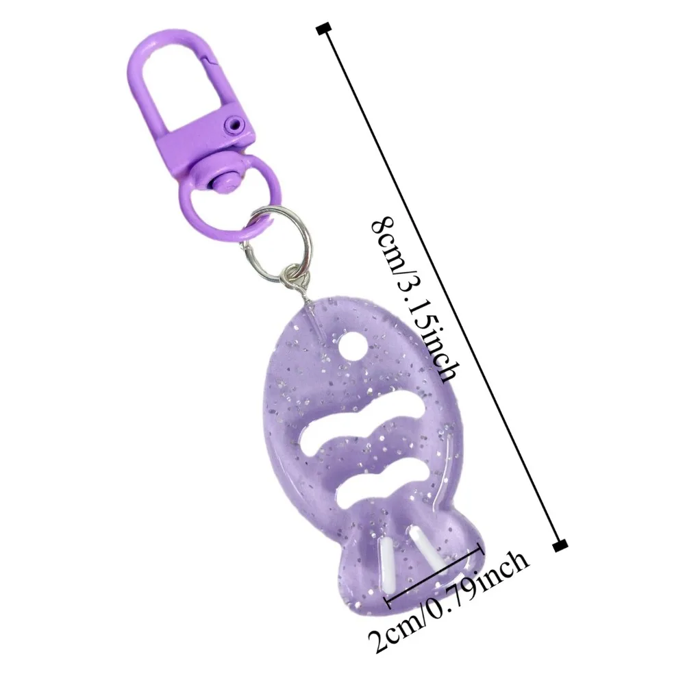 Resin Colorful Little Fish Keychain Korean Style Transparent Cartoon Fish Keyring Candy Color Cute Bag Pendant Hanging Accessory