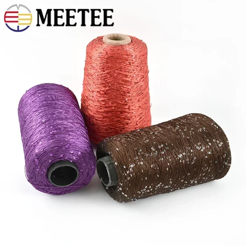 

500g Meetee Multi Color Paillette Yarn Sequins Knitting Yarns Natural Silk Hand Needlework Crochet Thread Line Sweater Supplies