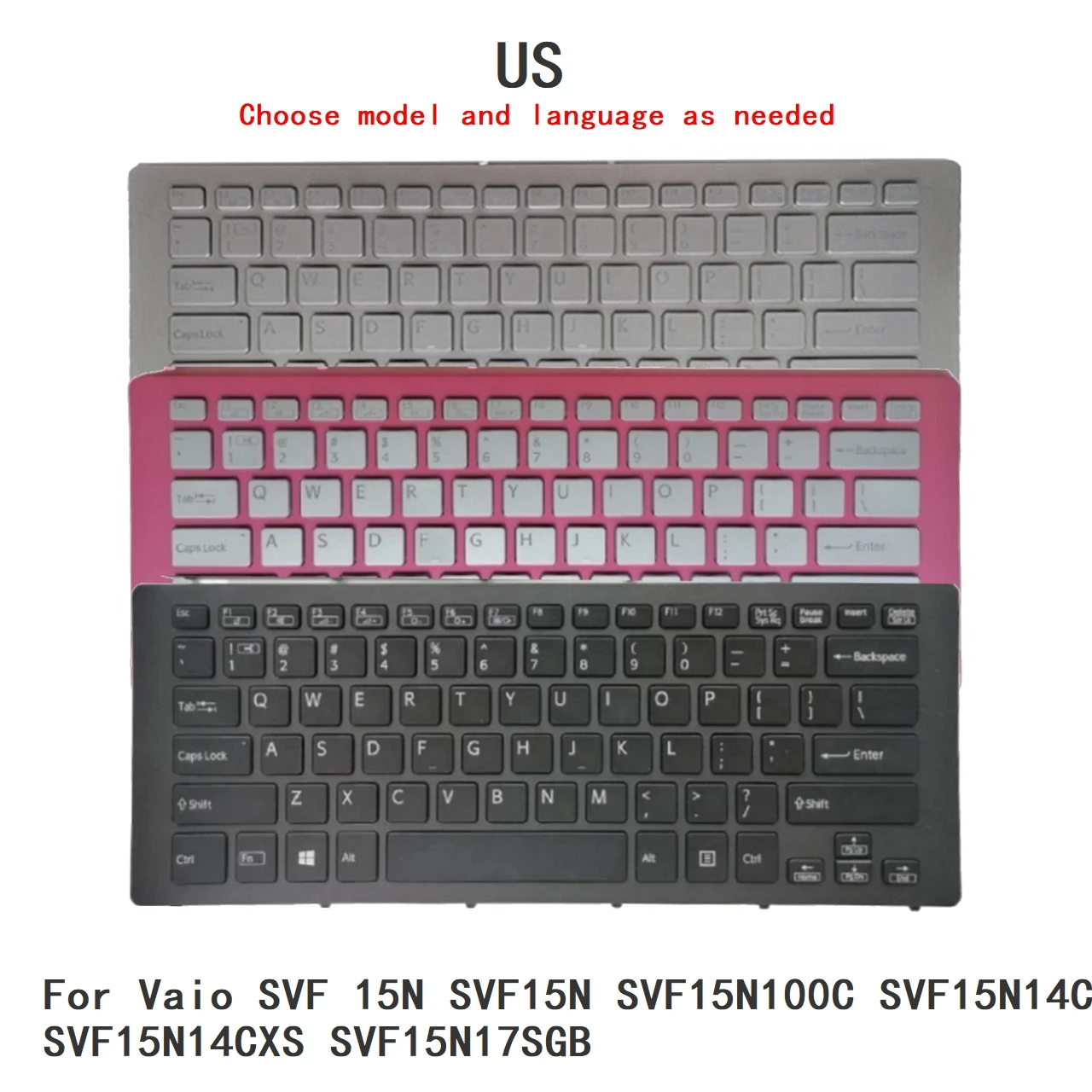 Nuevo teclado retroiluminado en inglés de EE. UU. para Sony Vaio SVF 15N SVF15N SVF15N100C SVF15N14CXB SVF15N14CXS SVF15N17SGB