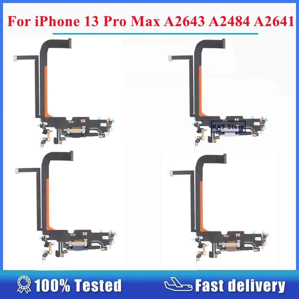 

10PCS Pack For iPhone 13 Pro Max A2643 A2484 A2641 A2644 A2645 USB Connector Dock Charger Charging Port Flex Cable Replacement