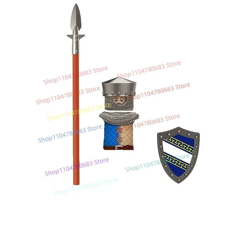 MOC ビルディングブロック中世農場民兵ミニフィギュア組立モデルアニメ漫画アクセサリーおもちゃギフトグッズ