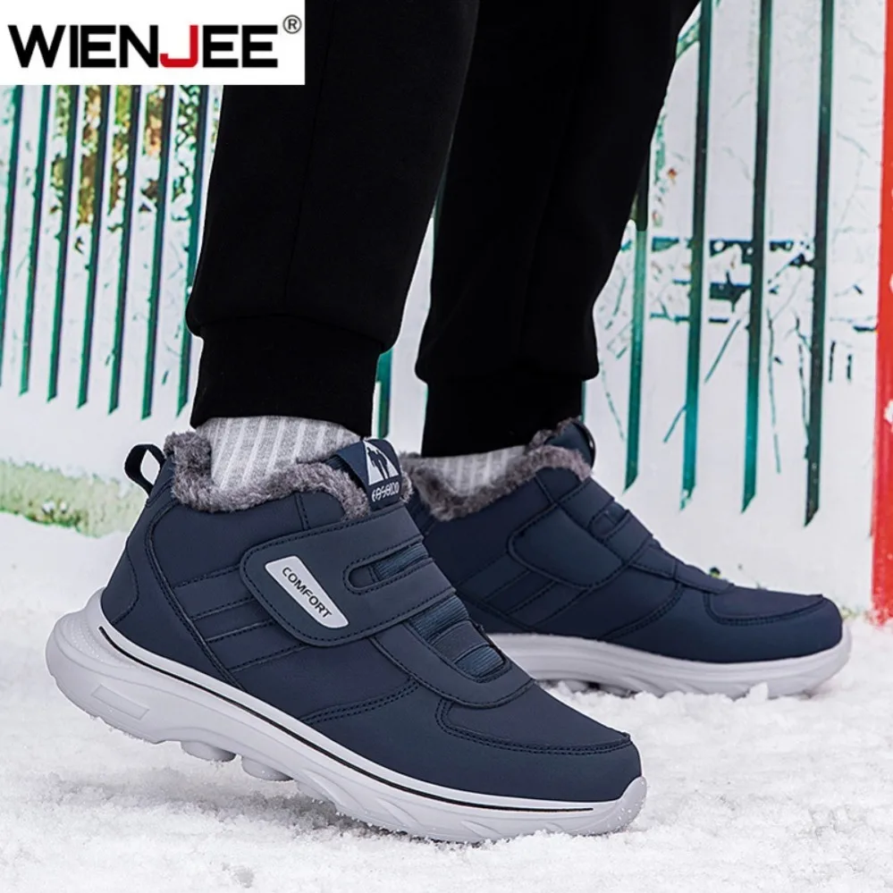 الشتاء جراحة العظام أقدام واسعة تورم المشي أحذية رجالية سميكة أفخم الدافئة الرجال الثلوج الأحذية خفيفة الوزن الكاحل في الهواء الطلق الأحذية القطنية #4