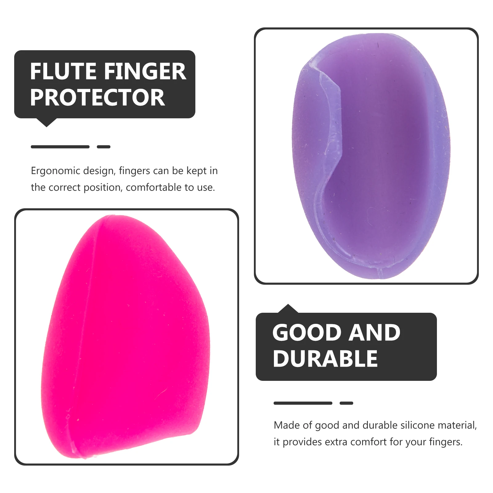 

2 Pcs Flute Finger Holder Cushin Kids Musical Instruments Pad Player Accessories Pads Saver for