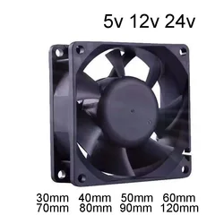 120mm 80mm 40mm Fans DC 12v 24v 5v Sleeve Bearing Industrial Cooling Fans with Brushless Motor Decoration Mini Quiet Ventilador