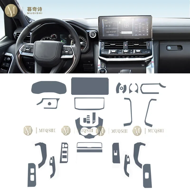 MUQSHI Car Interior Center console Transparent/Matte TPU Protective film PPF Anti-scratch For Toyota Land Cruiser LC300 23-2025