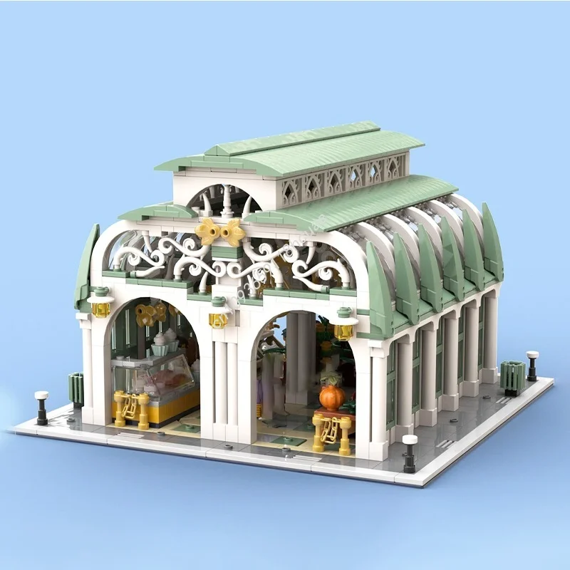 1567 pezzi MOC Market Hall modello modulare blocchi di costruzione costruzione assemblare giocattoli fai da te idea regalo di Natale mattoni compleanno per bambini