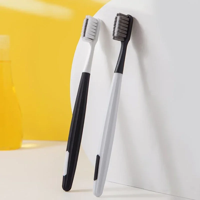 

Simple White Black Soft Toothbrush Portable Eco-friendly Travel Outdoor Teeth Brush with Box Support Oral Cleaning Hygiene Care