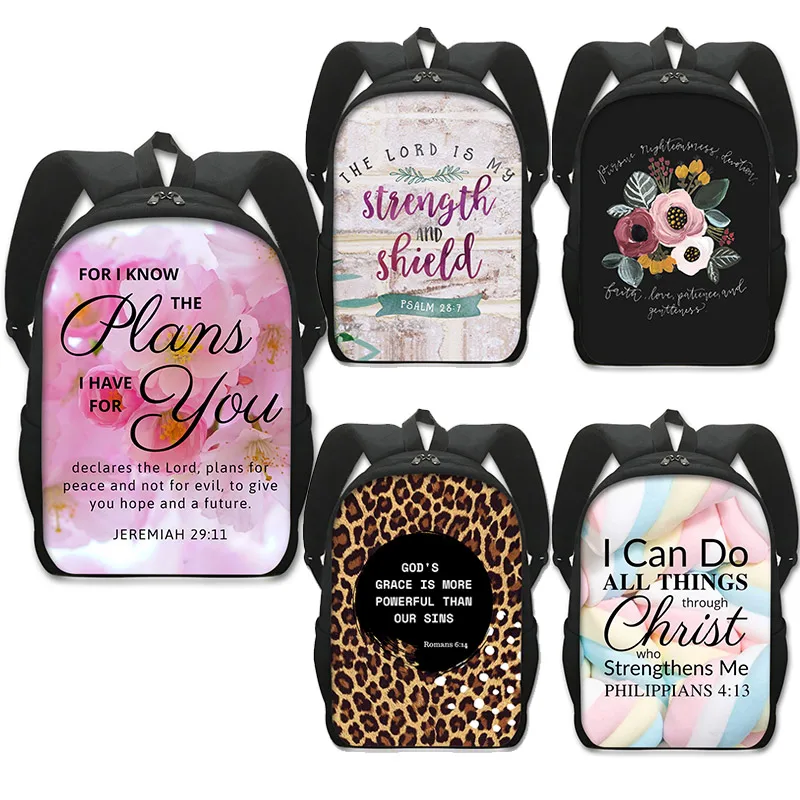 

Christian Bible Verse Backpack Grace Is More Poinerful Than Our Sins Rucksacks Student Schoolbag for Teenager Girls Boy Bookbags