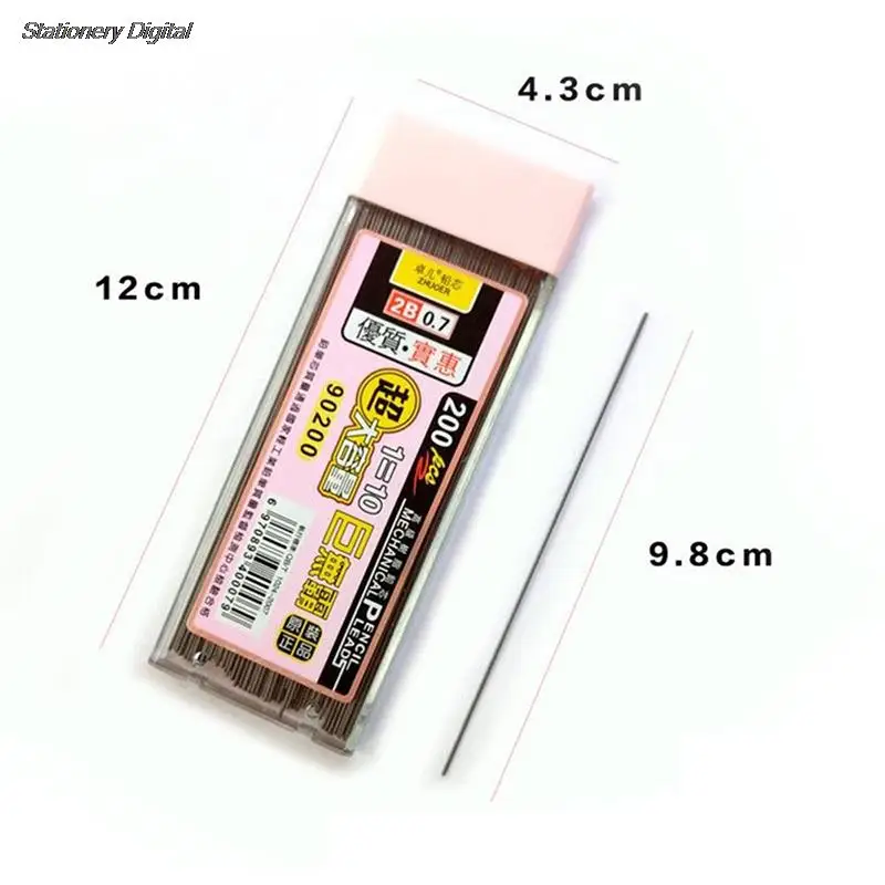 200 sztuk/pudło grafitowy przewód 2B plastikowy do napełniania ołówek automatyczny automatyczny zamiennik rysik do ołówka 0.5,0.7 promocja