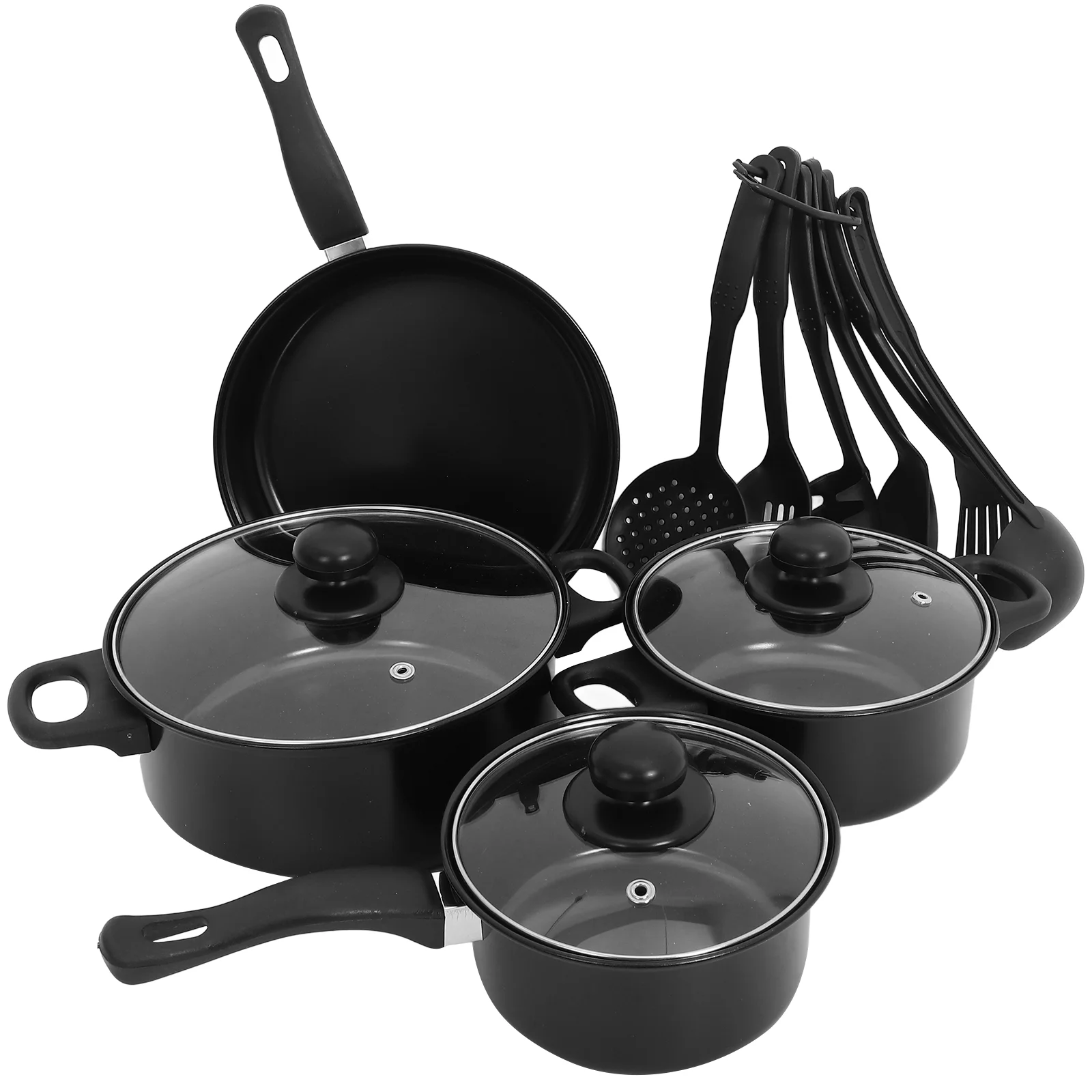 

7 Pcs Flat-bottomed Small Frying Pans Cast Iron Pots And Set Soup Refined Plastic