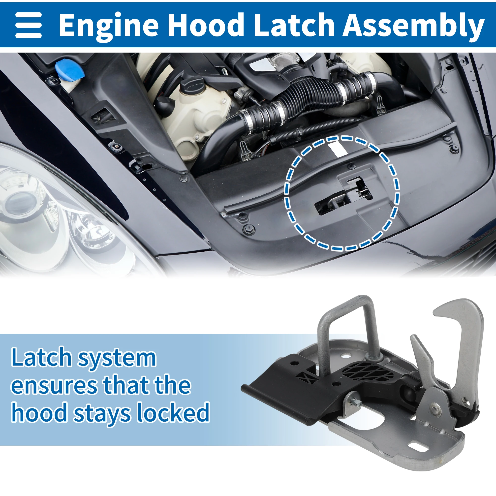 

Защелка капота UXCELL в сборе для Volkswagen Caddy 2004-2015 No 1T0823480A 1 шт.