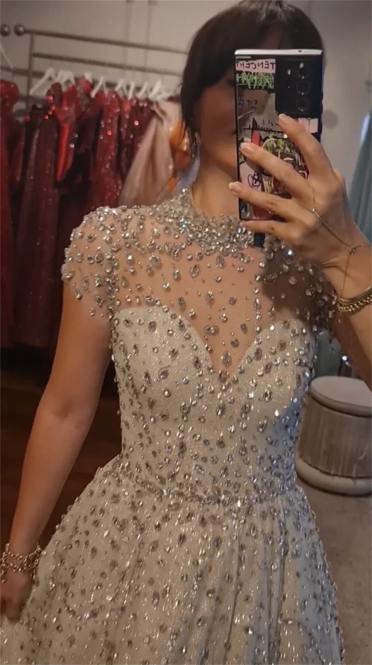Arabia Customized Luxury Arabic Dubai Dress Haute Couture Dress Wedding Guest Gowns Exquisite Rhinestones Evening Prom Dresses view 3