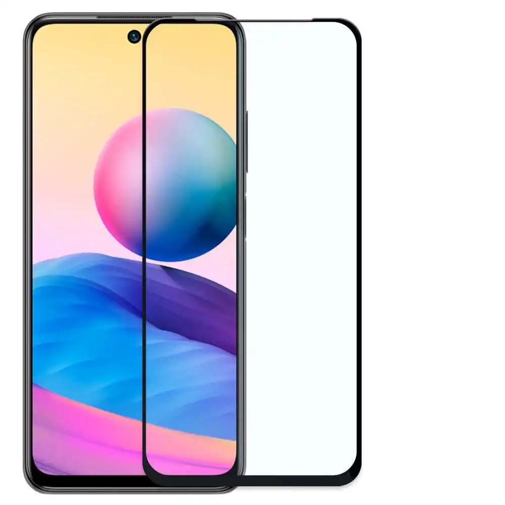 Tempered Glass Screen Protector with Black Frame for Xiaomi Redmi Note 10 5G, Premium Glass with 9D