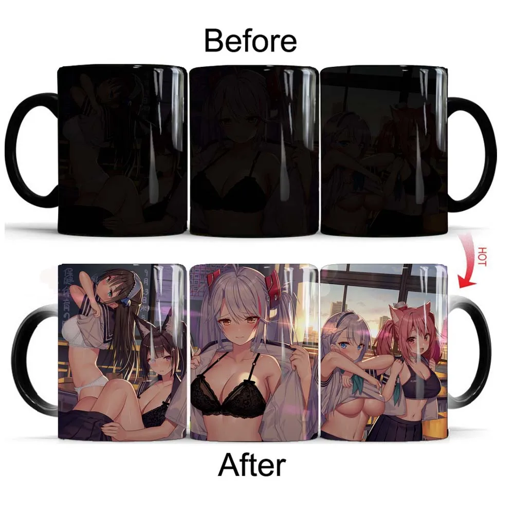 

Anime Goddess coffee mugs heat Color changing tea cup Magic Mug otaku Sexy Girl double sides printing sexy funny birthday gift