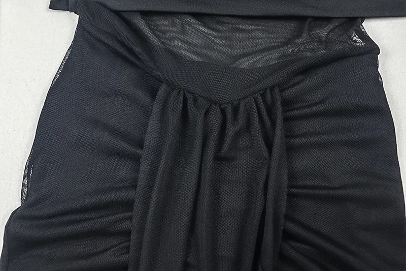 Sukienka maxi na imprezę z wycięciami, siateczką, patchworkiem, marszczeniami, dopasowana, elegancka, seksowna, z jednym ramieniem, długa, wyszczuplająca.