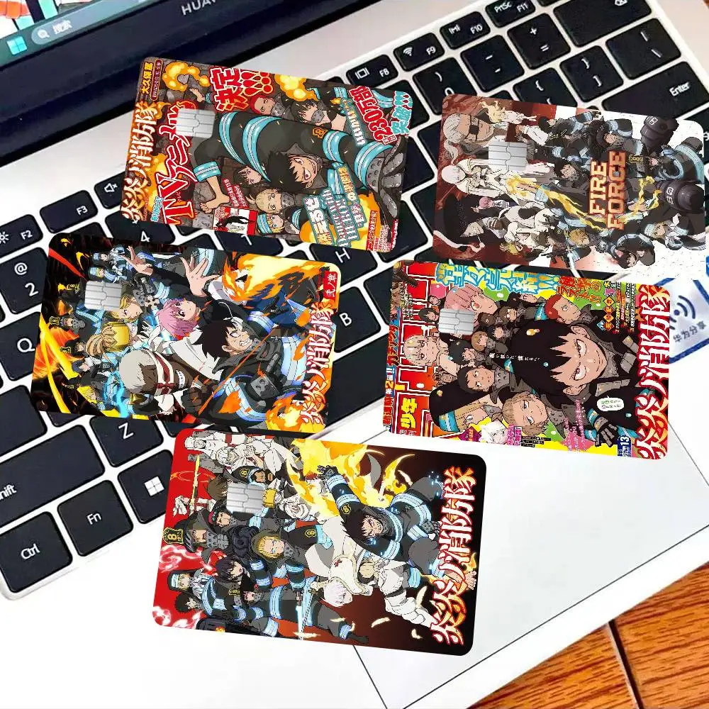 Fire F-Force Anime 2024 Anime Cartoon Skin Stickers Film Tape Case for Big Credit Debit Card Front Side