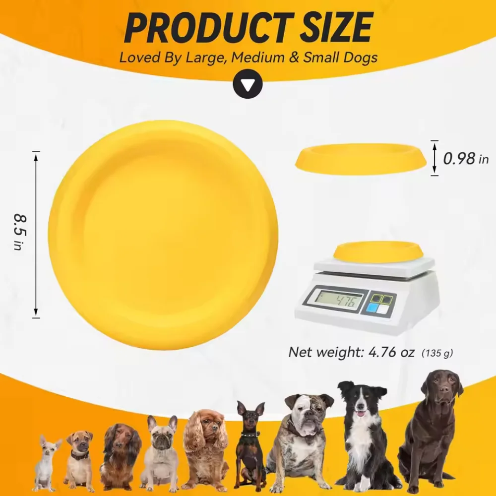 Disco volador duradero de EVA para perros, juguete masticable indestructible para perros grandes, frisbee flotante para mascotas, para jugar al aire libre, entrenamiento y masticación.