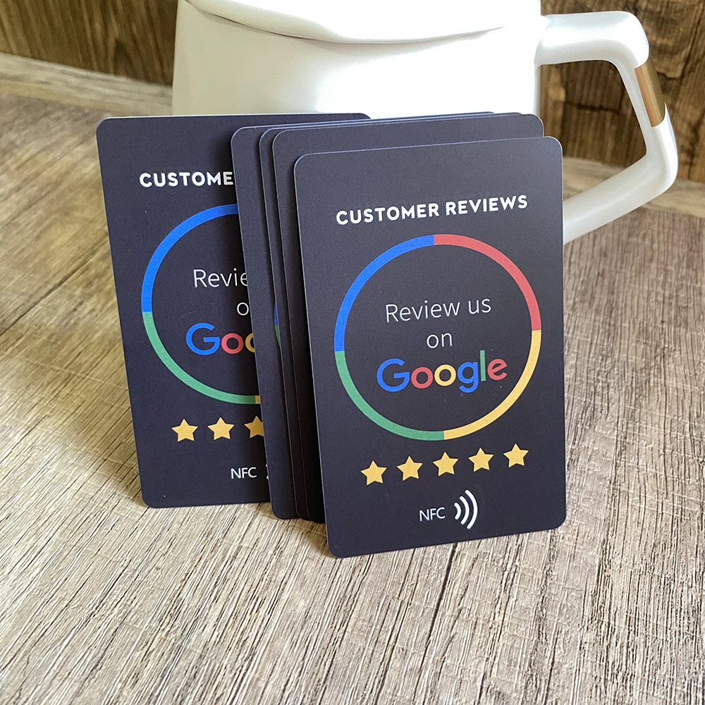 5 Pack Standard NFC Instagram Google Review Cards Android/iPhone Tap URL Writing Social Business Review Cards