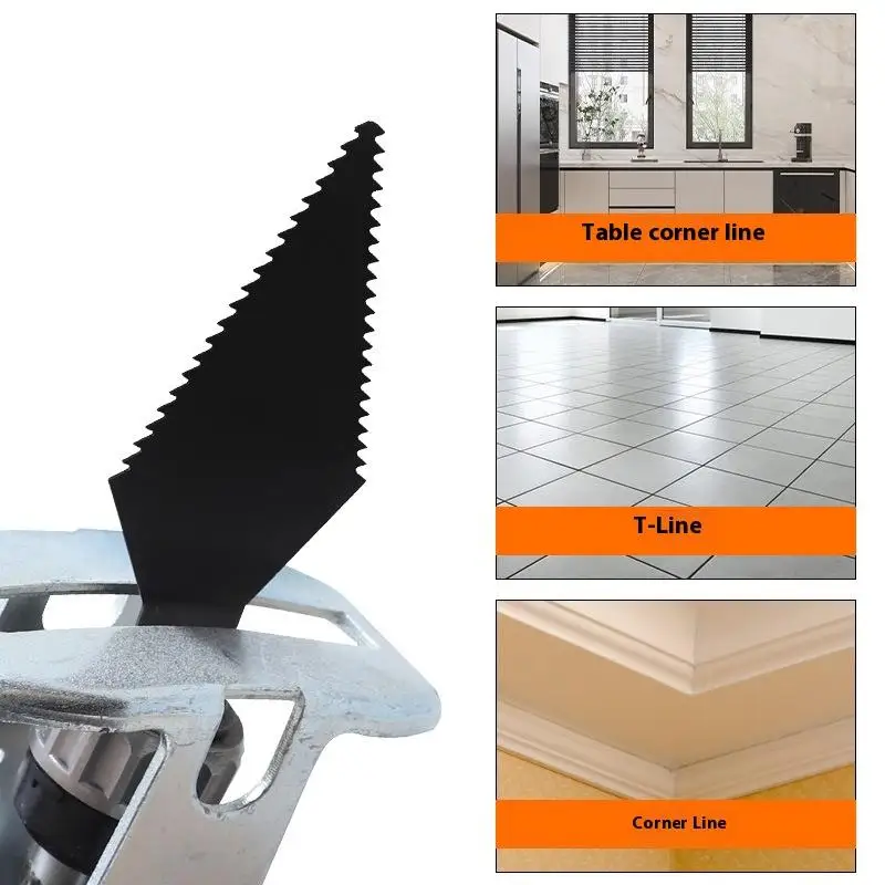 مجموعة تجديد 3 قطع، مزيل الجص ذو الشفرة المزدوجة من الفولاذ الكربوني عالي الجودة لمنشار ترددي، تنظيف مفصل البلاط بكفاءة