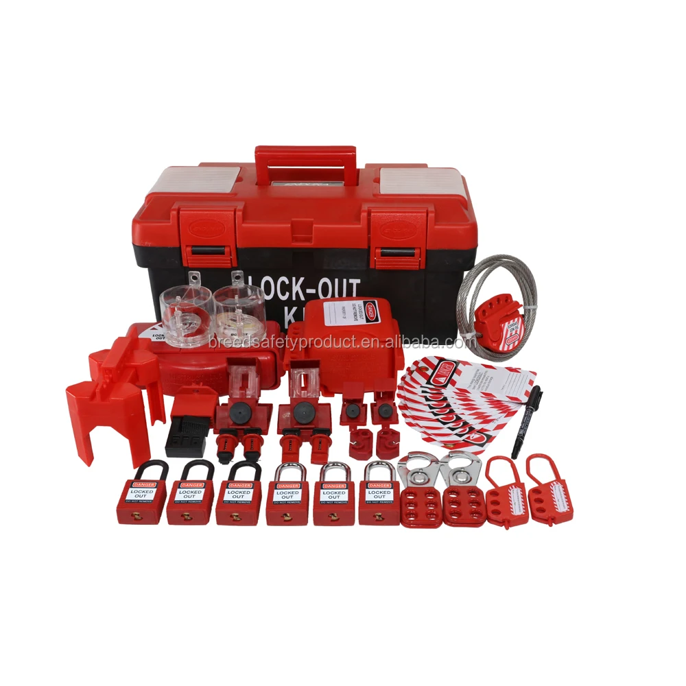 

Combination Valve Lockout Set Electrical Tagout LOTO Box