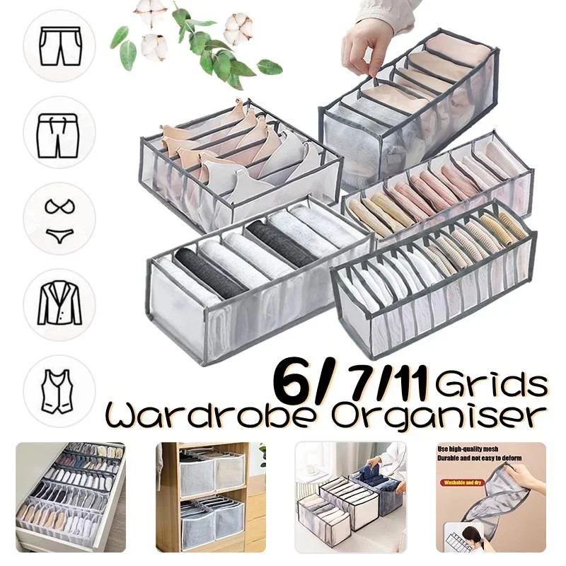 

6/7/11Grids New Thickened Closet Organizer Storage Box Underwear Organizers Storage Drawer Organizer Socks Box for Clothes（1 PC）