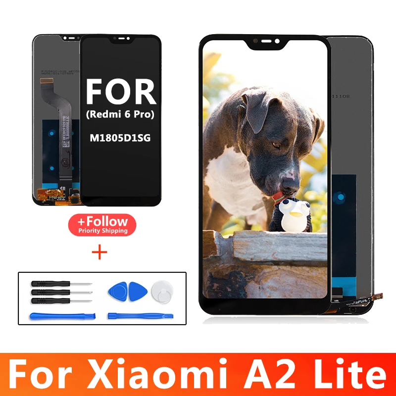 New For Xiaomi A2 Lite LCD Display+Touch Screen Replacement On For Xiaomi Redmi  6 Pro 5.84inch Screen M1805D1SG