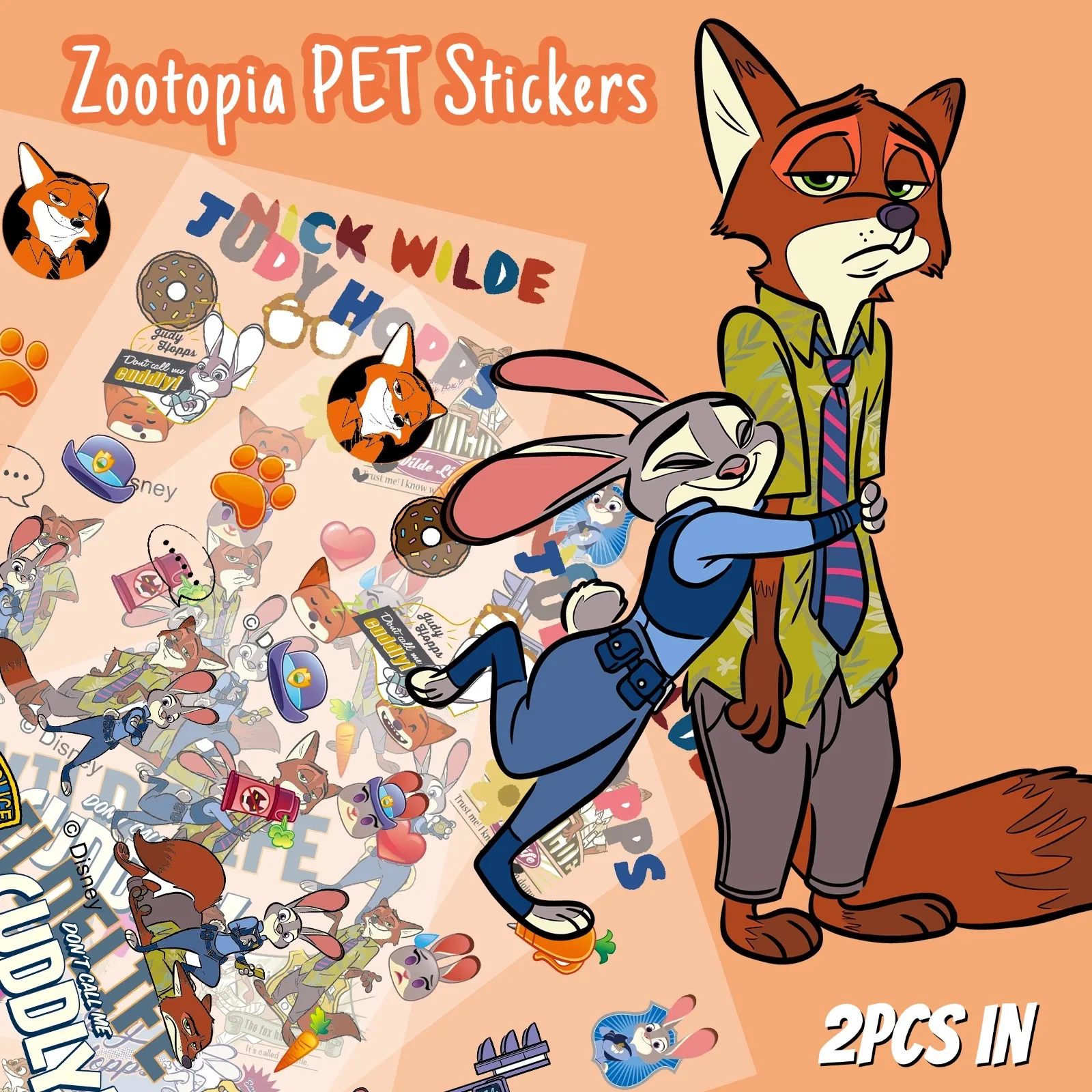 2 قطعة Zootopia جودي هوبس نيك وايلد ملصقات الحيوانات الأليفة للهدايا زجاجات مياه الكمبيوتر المحمول الهاتف الغيتار سيارة دراجة نارية سكيت الأمتعة #6