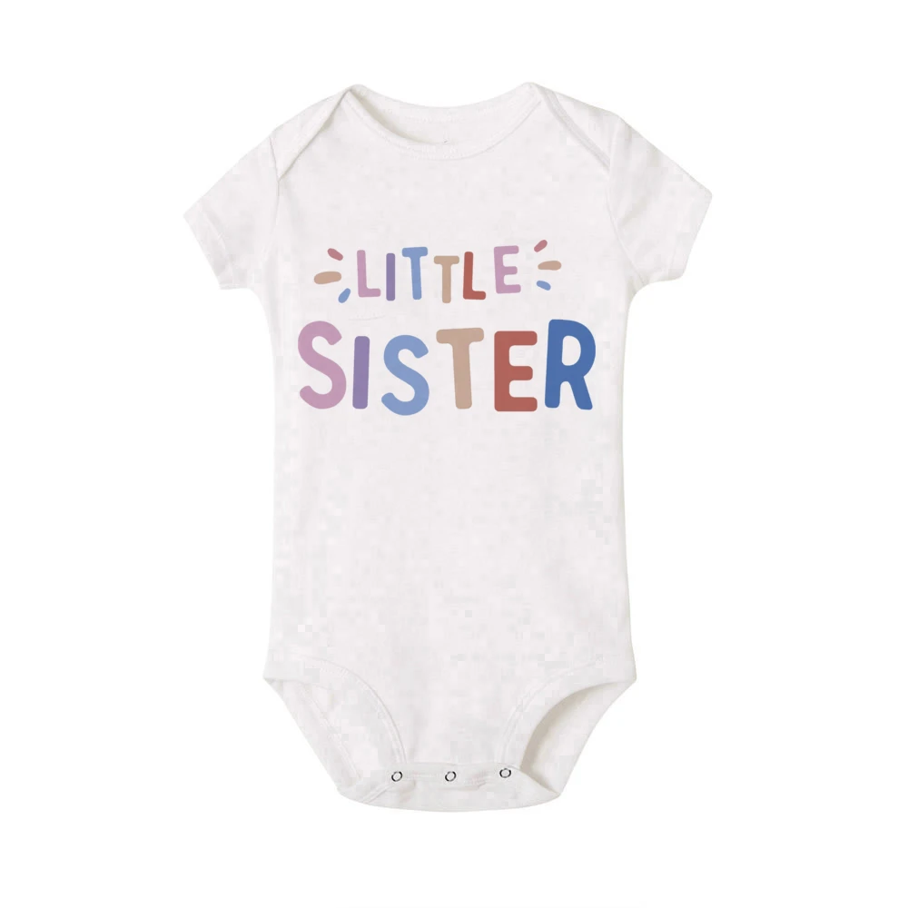 Big Sister Little Sister Matching T Shirt Kids Girls Sibling T-Shirt Baby Bodysuit Older Sister Younger Sister Tee Shirts Tops