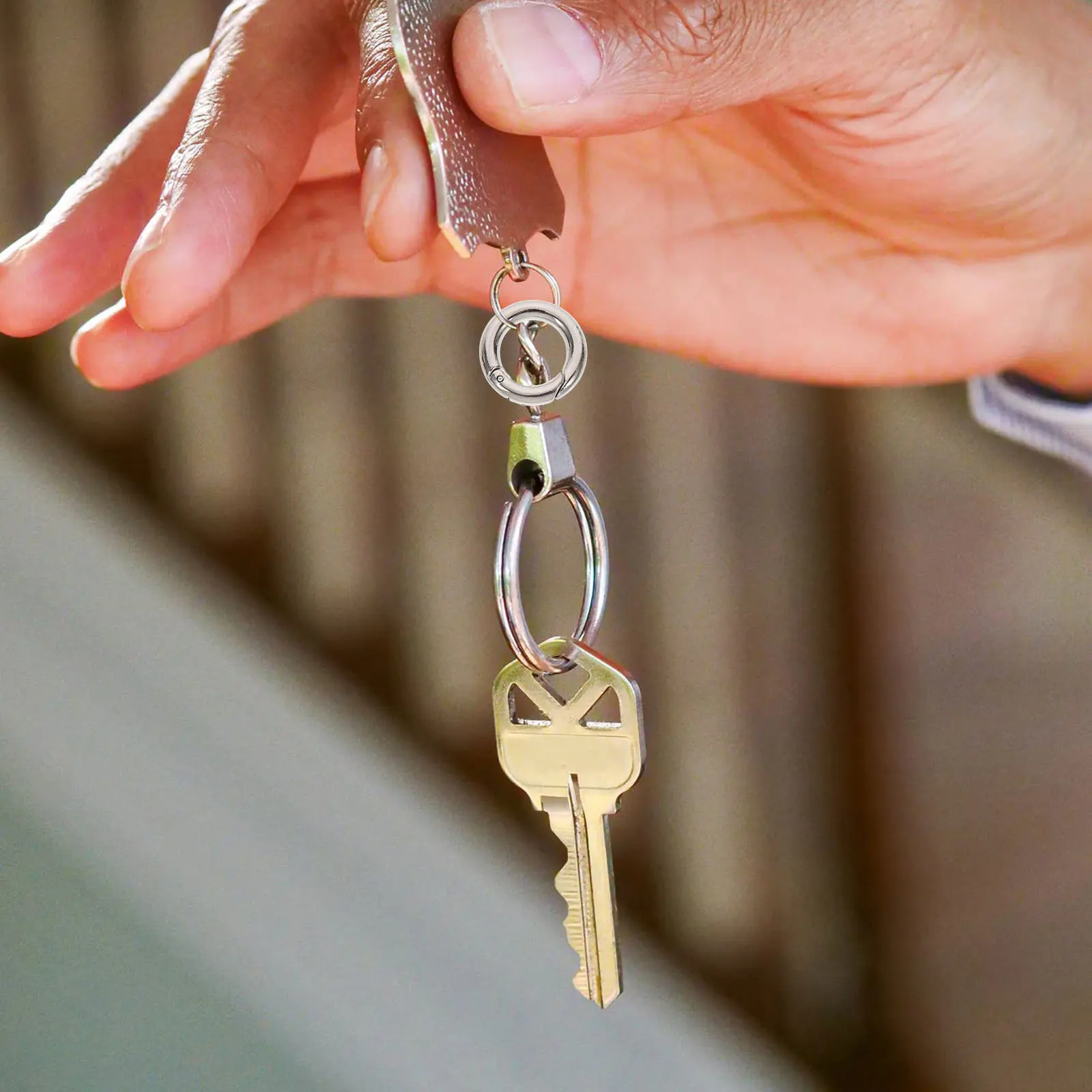 20개 키체인 버클 아연 합금 원형 스냅 훅 가방 수하물 개 목줄 커튼 DIY 금속 액세서리