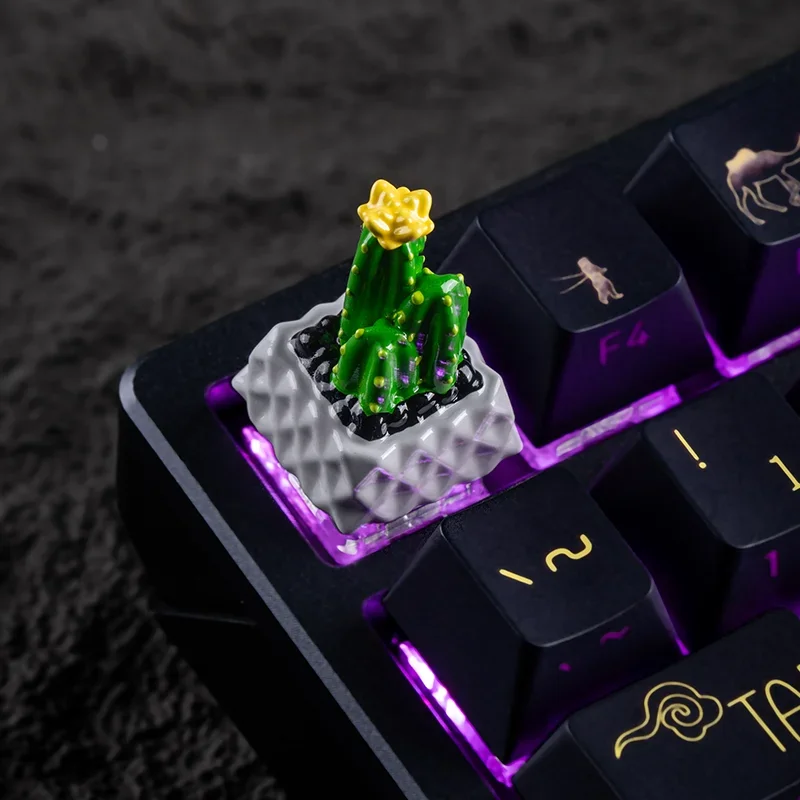 Cute Cactus Keycaps Personalized Customization Green Plant Mechanical Keyboard Keycaps 3D Resin Printed Keycap Accessories Gifts