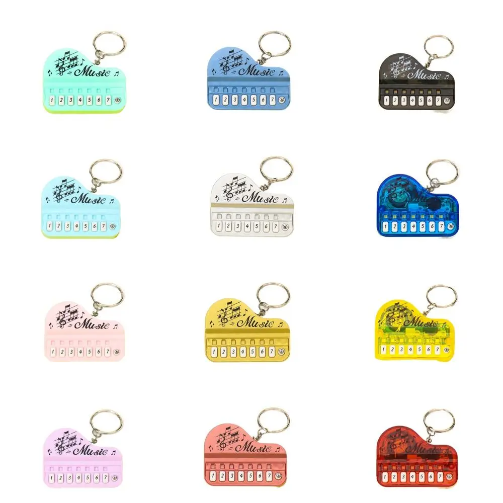 Cute ABS Electronic Organ Pendant Working Finger Piano Luminous Piano Keyring Interactive Keychain Gift