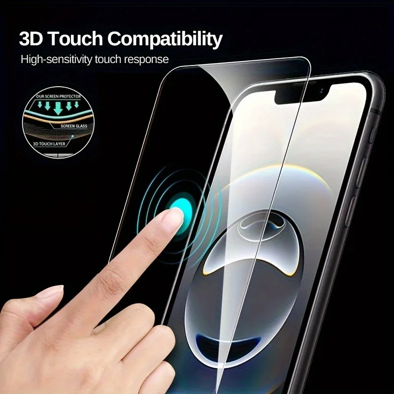 3Pack HD Clear Screen Protector Geschikt voor iPhone 17 16 15 14 12 13 11 Pro Max 16 15 14 Plus 16e 17 Air XR XS Max 7 8 Glas