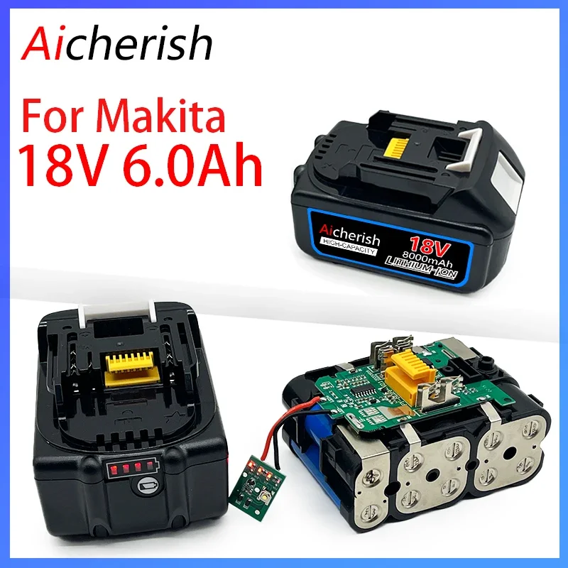 

for Makita 18V 6.0Ah Rechargeable Lithium Battery Pack,for 18V Drill BL1830 BL1840 BL1850 BL1860B Replacement Li-ion Batteries