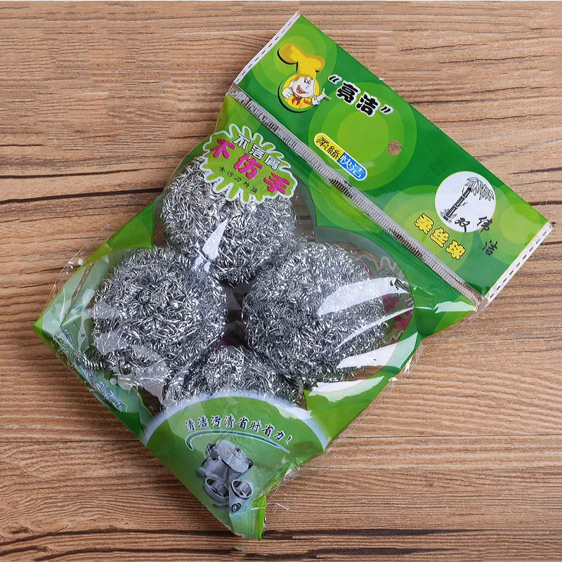 Stainless Steel Cleaning Ball Brushes Household Cleaning Products Dishwashing Sponges with Wire Kitchen Tools