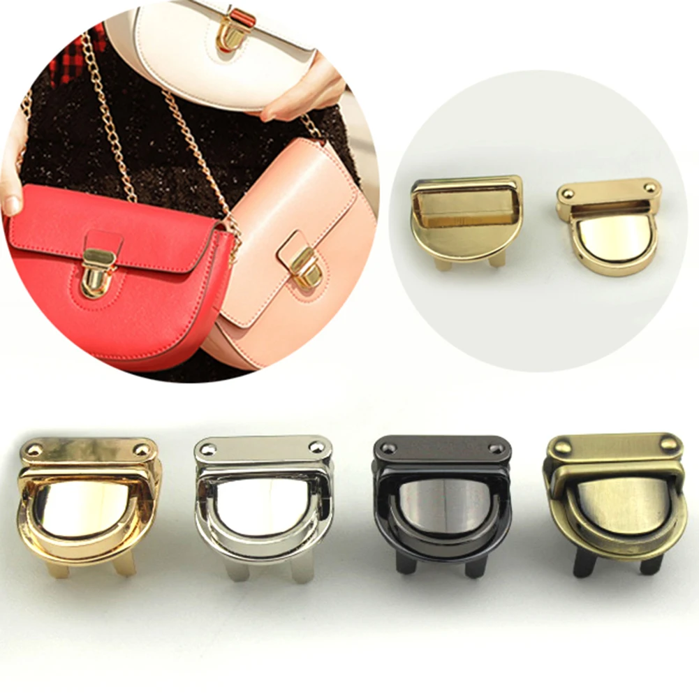 1szt Hardware Bag Lock Catch Handbag Snap Clasps Turn Twist Lock for Shoulder Bag Metal Buckle DIY Closure Locks Akcesoria