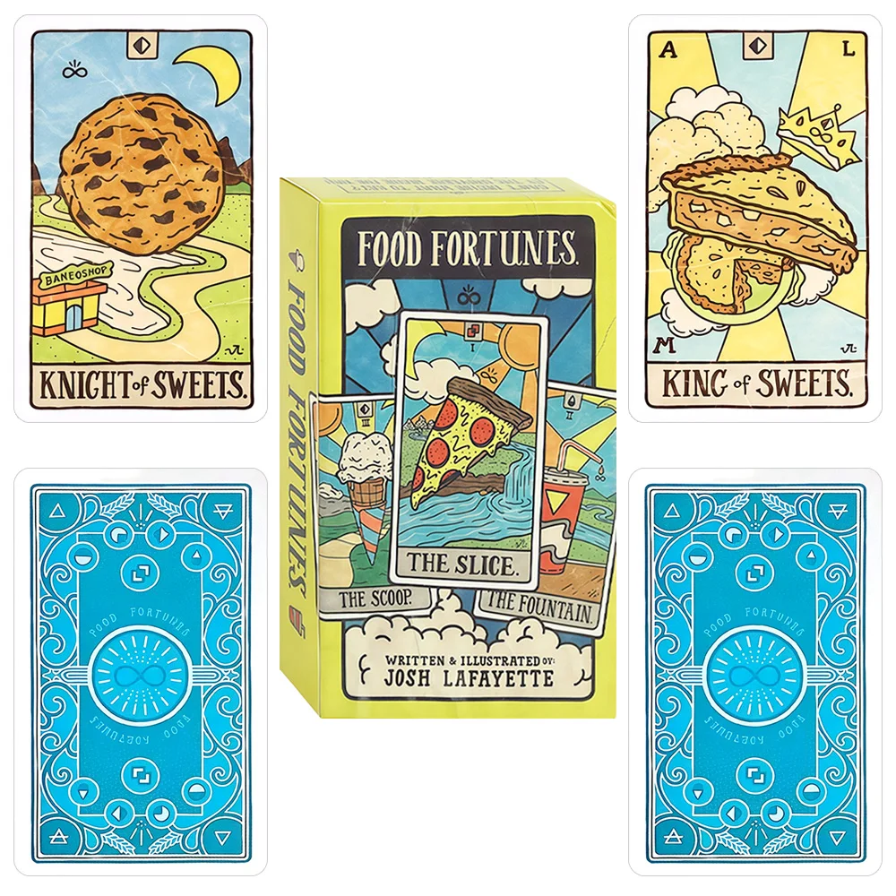 

78-Card Food Tarot Deck Fun Board Game Paper Cards Fortune-Telling Tool Predict the Future Perfect for Parties and Gifts