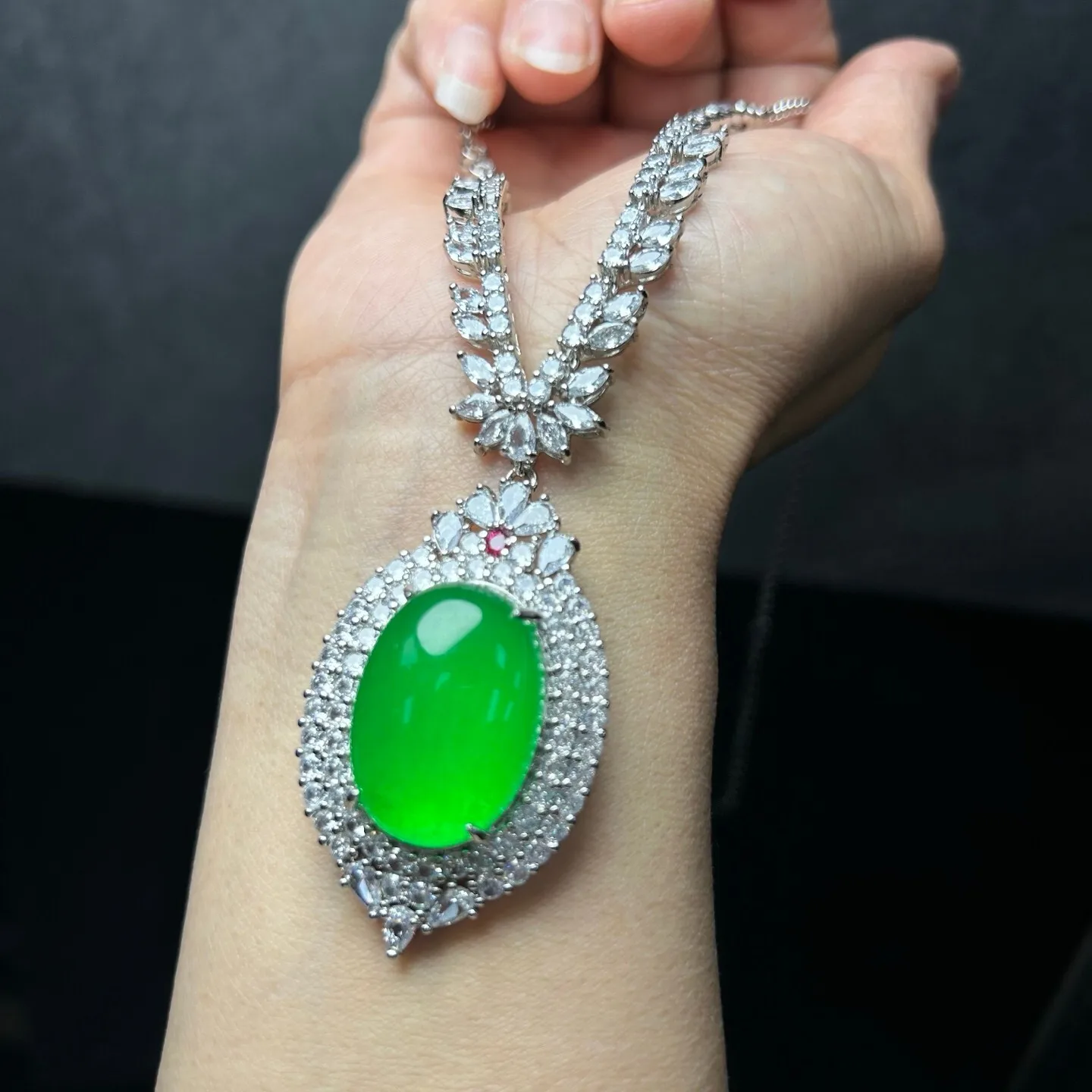 Real natural high Ice Green Jade Jadeite amulet Pendant&Necklaces
