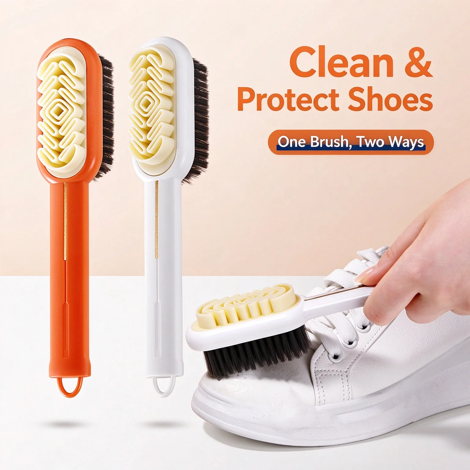 Double Sided Nubuck Suede Cleaning Brush, Multifunctional Shoe Care Scrubber, Rubber Bristle Cleaner for Work Boots, Sneakers