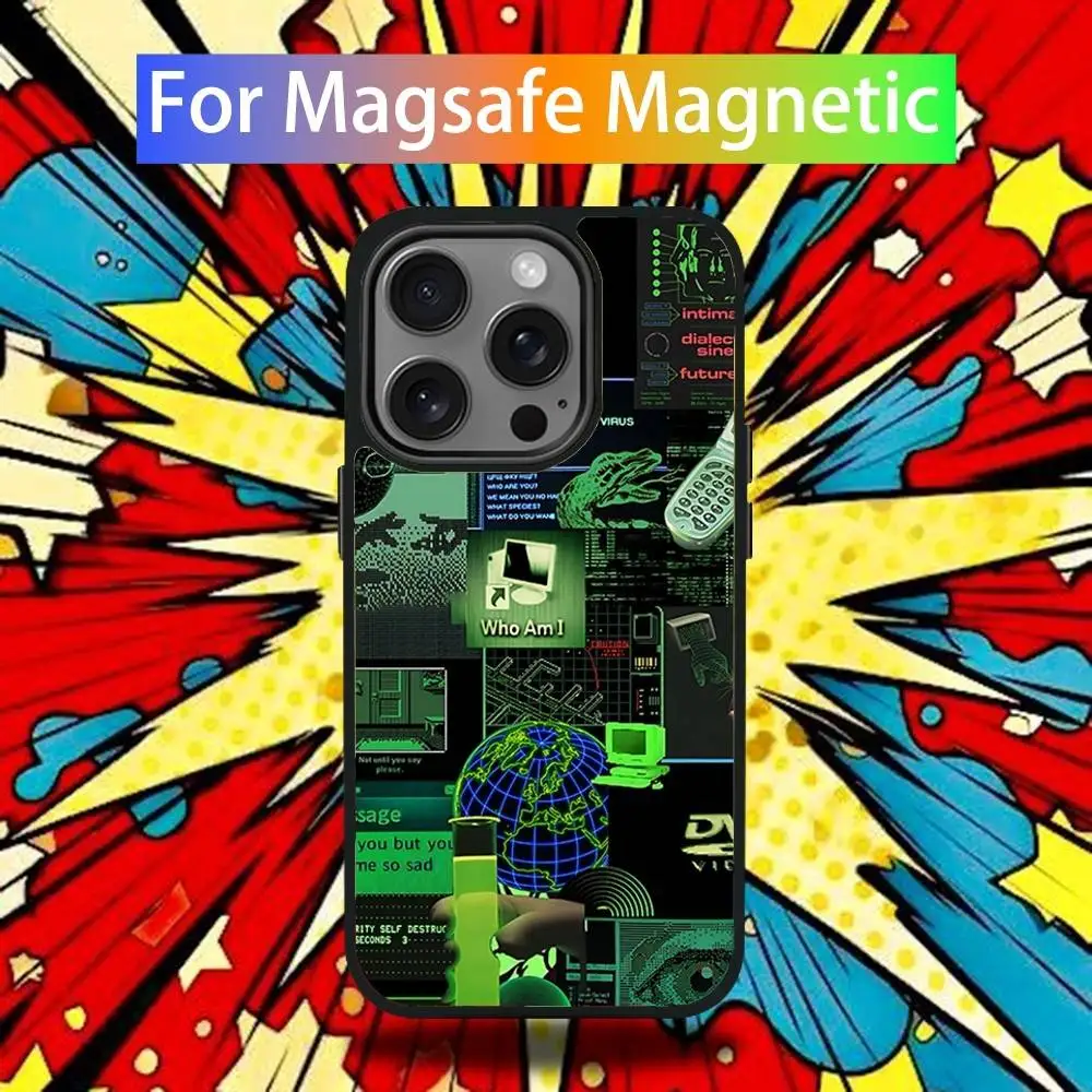 

Чехол для телефона iPhone 17,16,15,14,13,12,11, Pro, Max, Plus, Mini, SE4 M-Matrix Machine Apophis Style Cyber Magsafe с беспроводной зарядкой